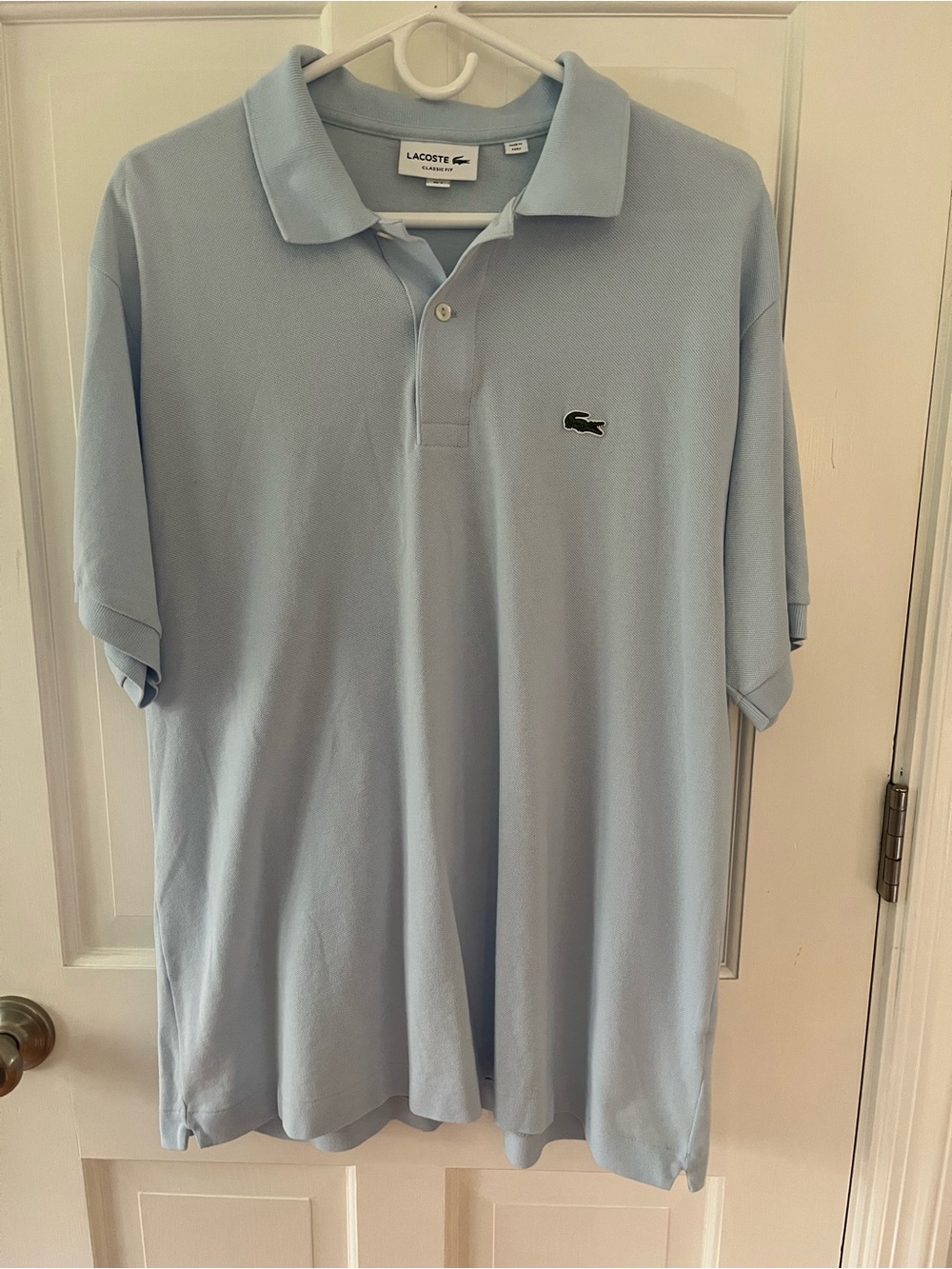 🌟Lacoste Light Blue Classic Polo Shirt Size XXL Washed Never Worn!